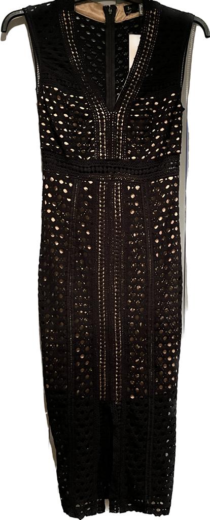 Bardot Black Panel Dress - UK 6