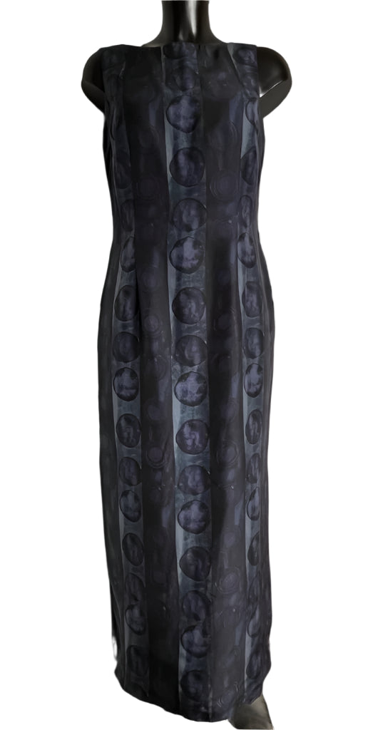 MONSOON Navy Silk Maxi Dress - UK12