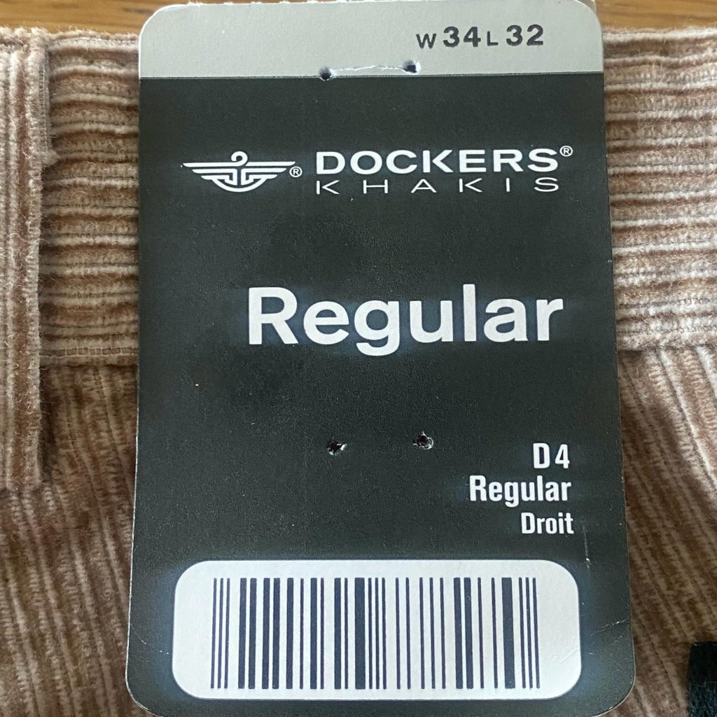 Dockers Khaki Corduroy Trousers - Tag