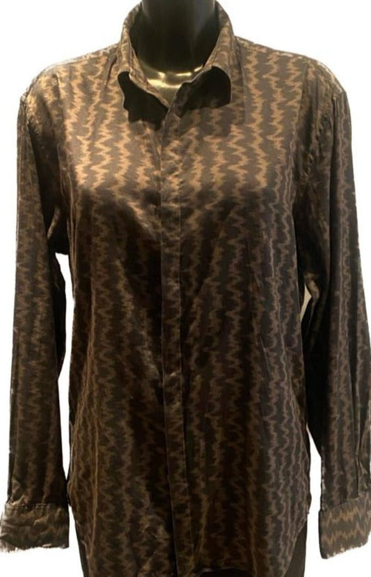 Nicole Farhi Brown Pattern Shirt - UK16
