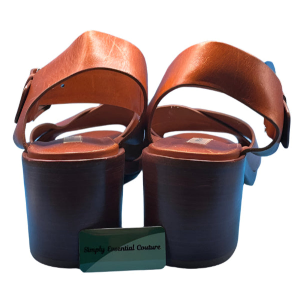 Michael Kors Brown Leather Sandals - UK6