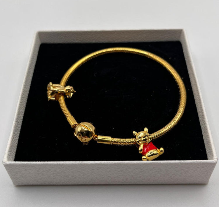 Pandora Gold Moments Bracelet & Charms - NEW