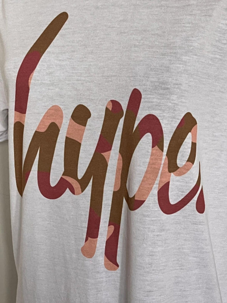 HYPE White Cotton T-Shirt - Lettering
