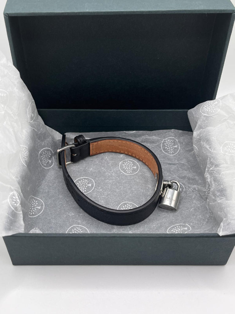 Mulberry Black Padlock Bracelet in Box