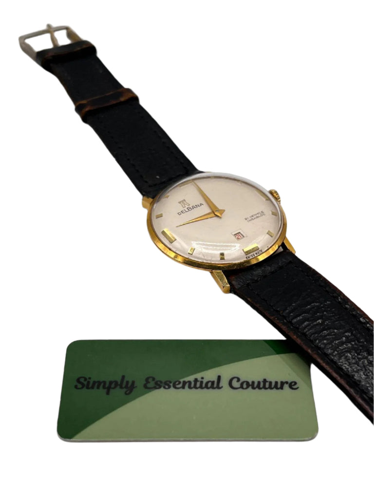 Delbana Vintage Gold Watch 18K Gold Bezel