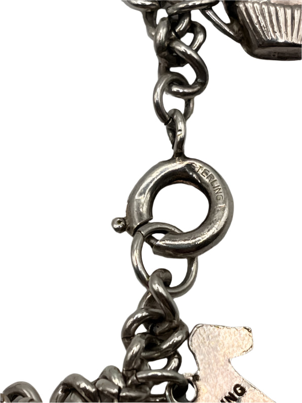 SOLID SILVER Hallmarked Charm Bracelet
