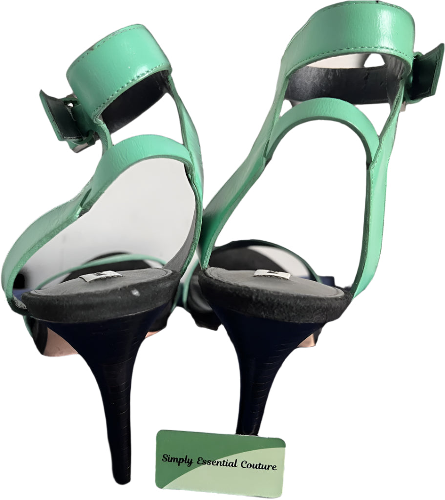 Whistles Mint Green Leather Sandals - UK6