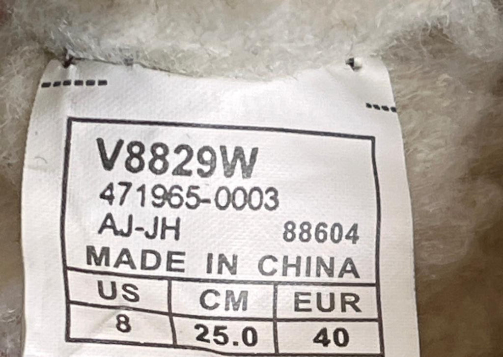 Fabric tag with product details inside VANS boots
