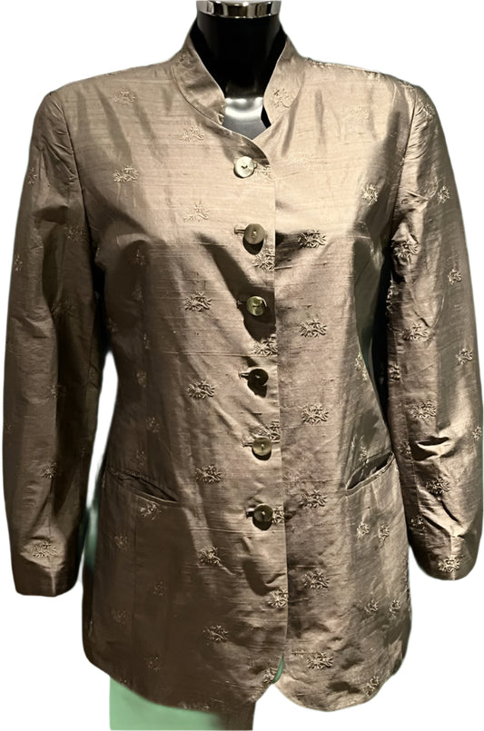 HOBBS Olive Green Silk Jacket - UK14