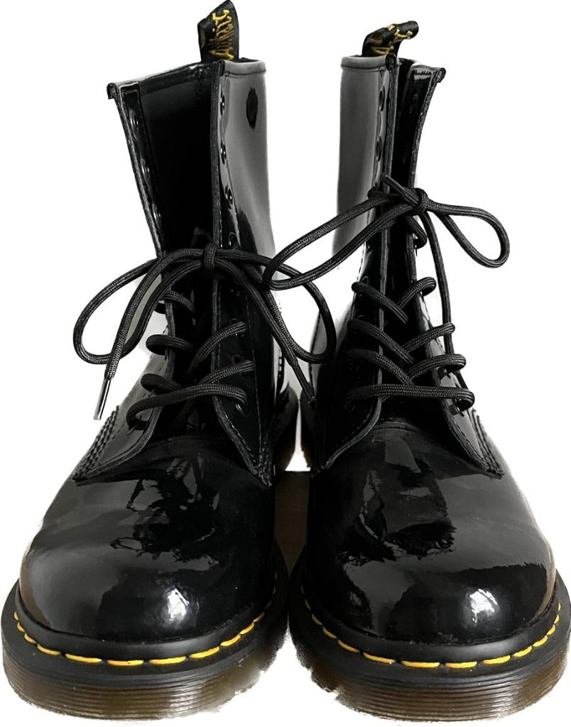 DR MARTEN Black Leather Boots - UK 8