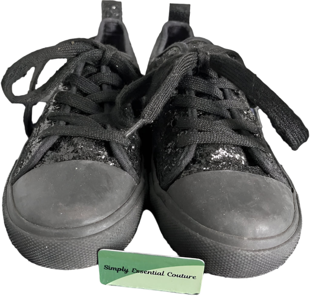 POLO Black Sequin Shoes UK1.5 Child - Pre-loved