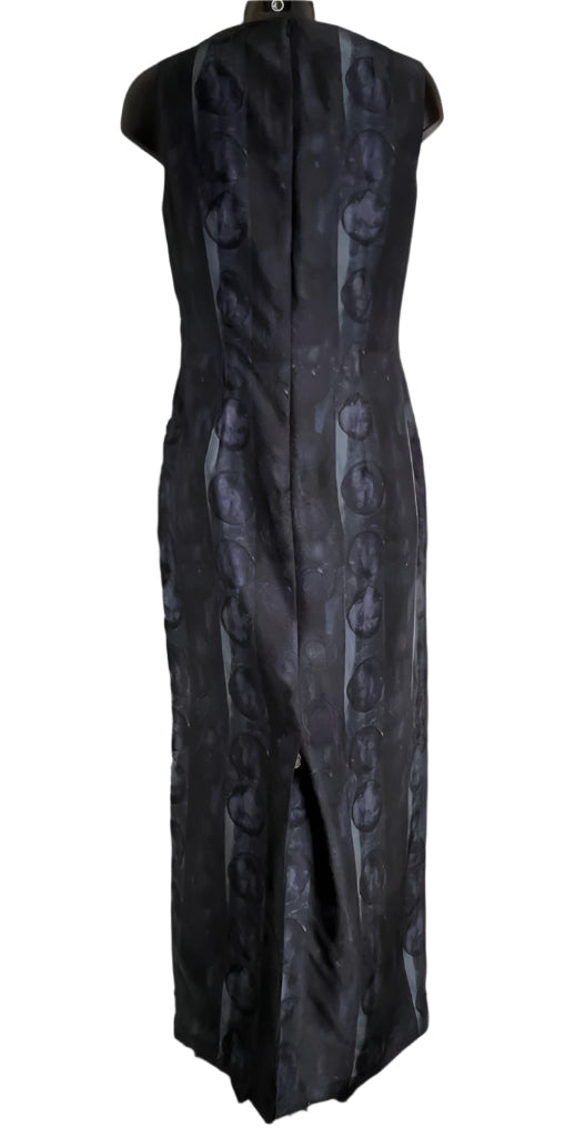 MONSOON Navy Silk Maxi Dress - UK12