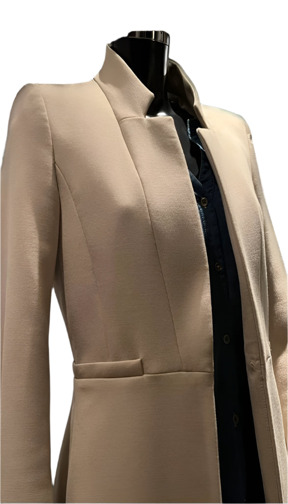 Zara Cream Mandarin Style Coat - UK M
