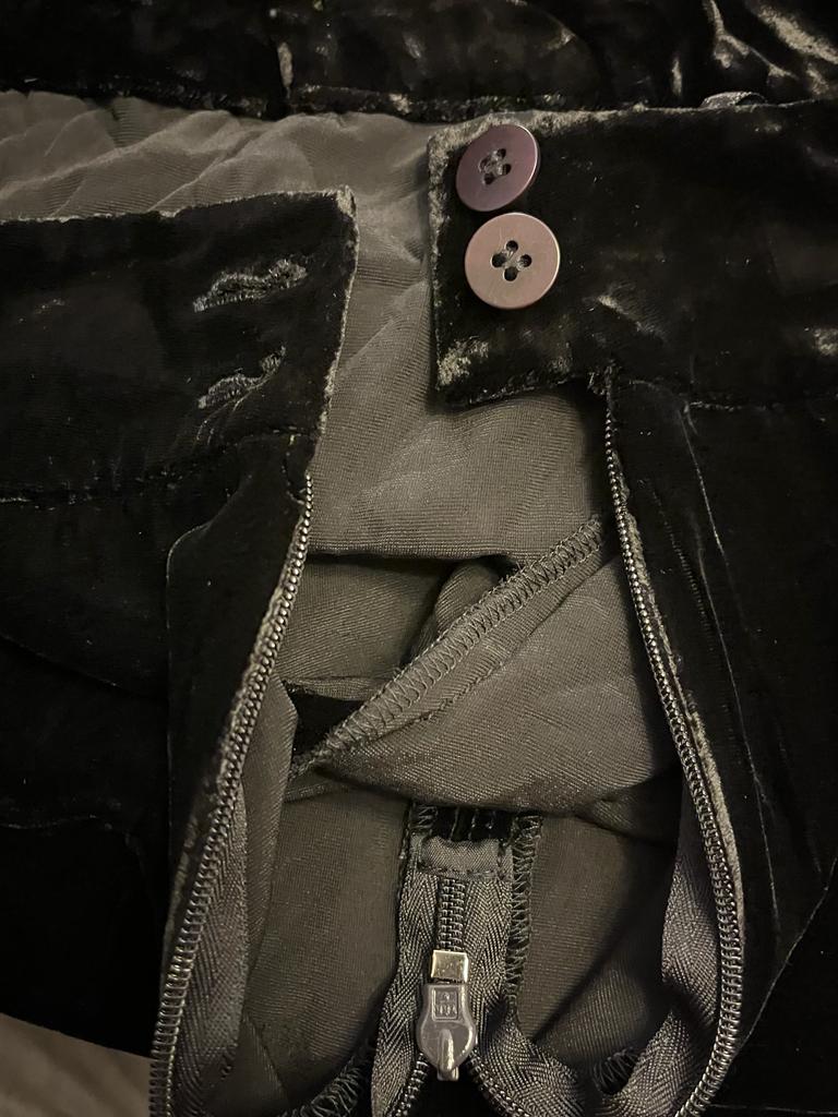 Per Una Black Crushed Velvet Trousers - size 10R