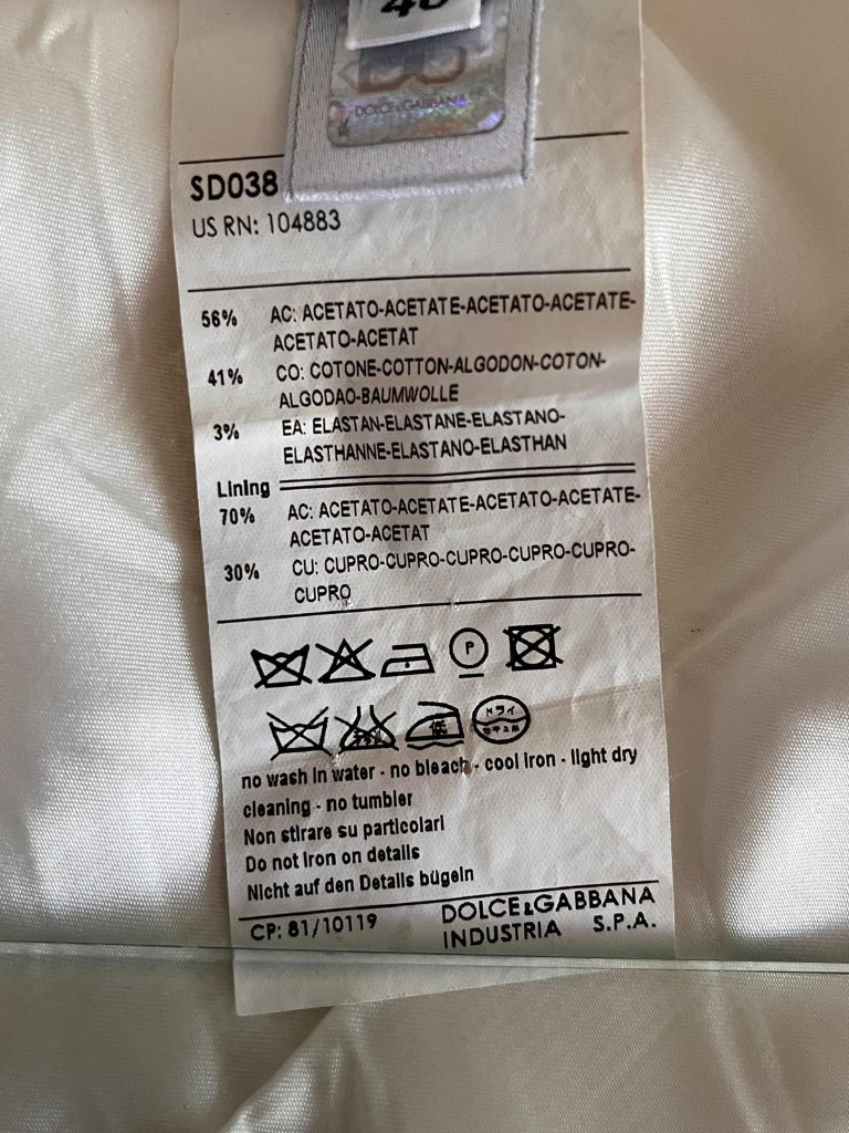DOLCE & GABANNA Tennis Dress Wash Label