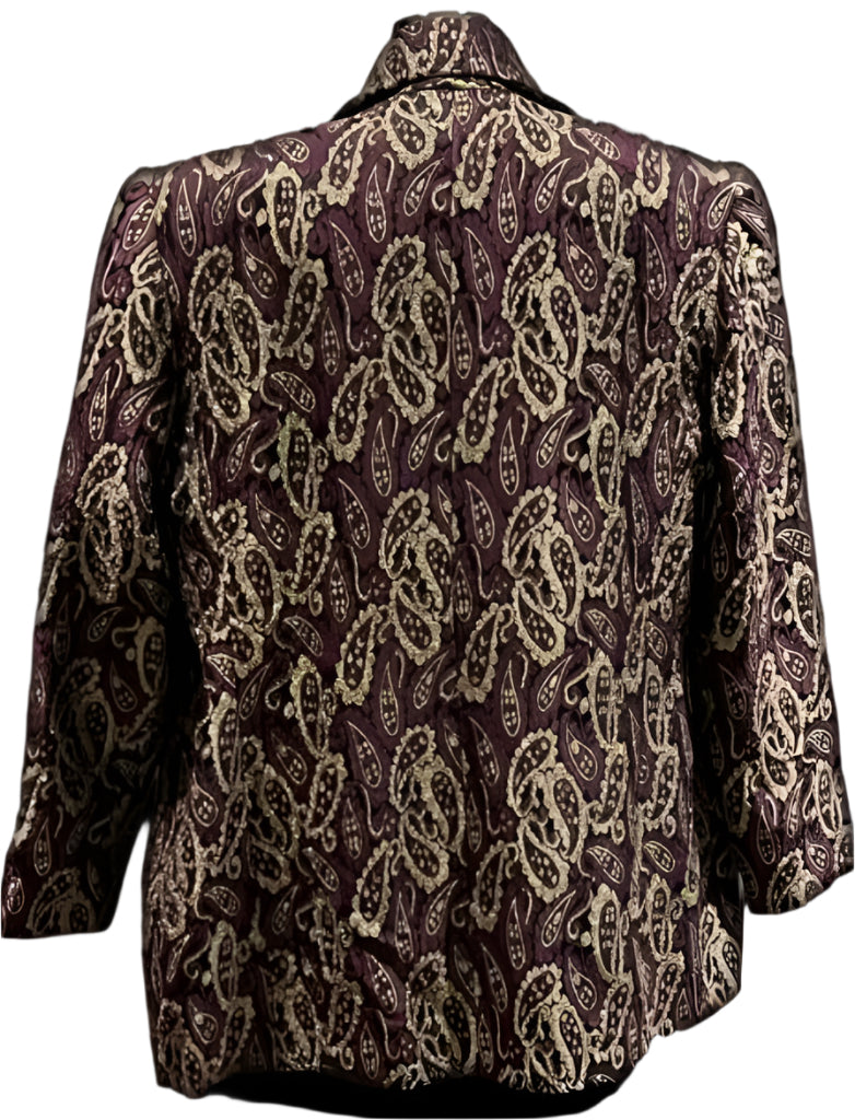 DE' ROYAL Purple Brocade Jacket - UK 14