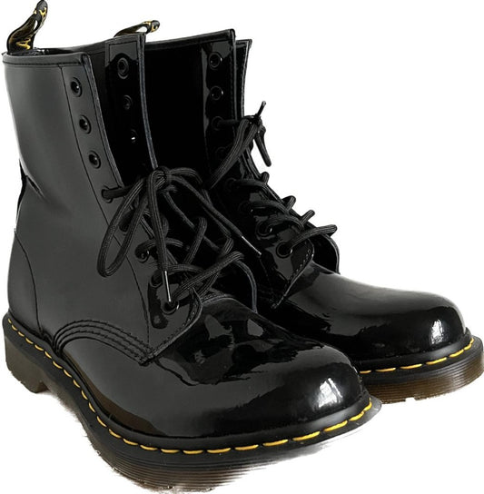 DR MARTEN Black Leather Boots - UK 8