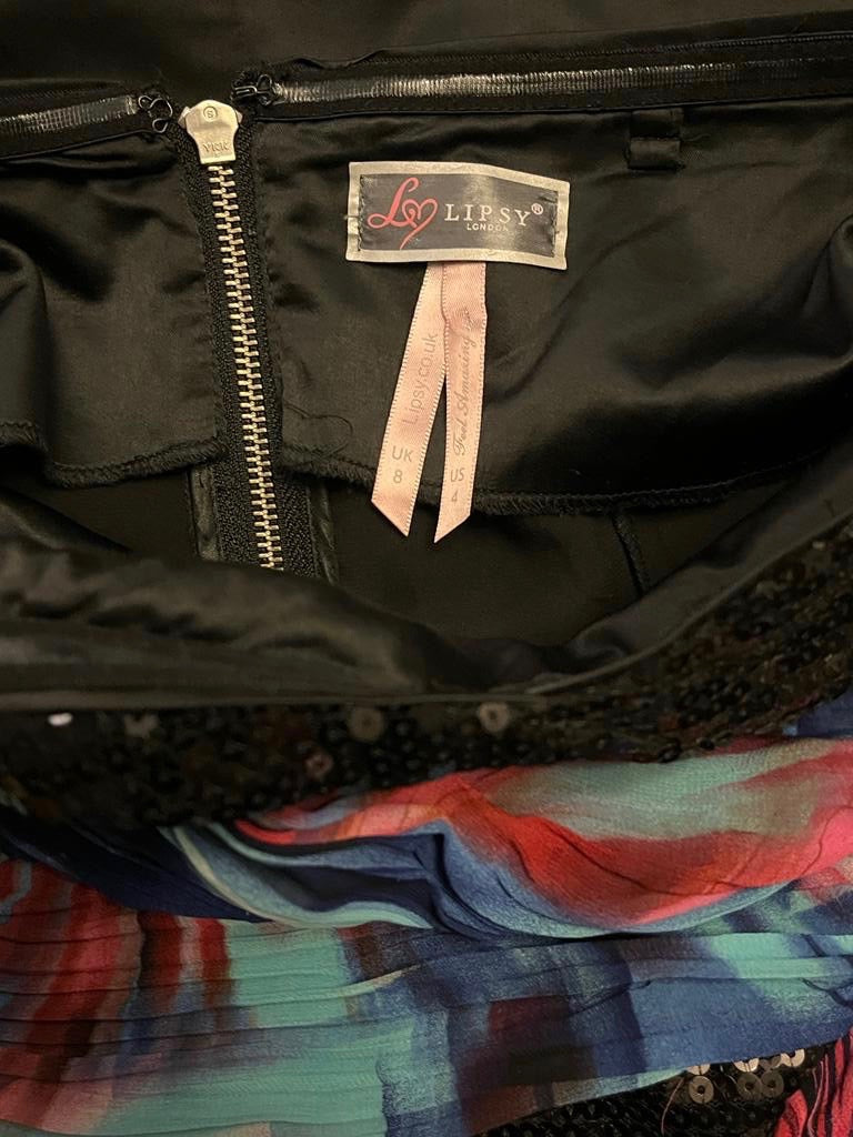 LIPSY Black Multicoloured Dress - Tags
