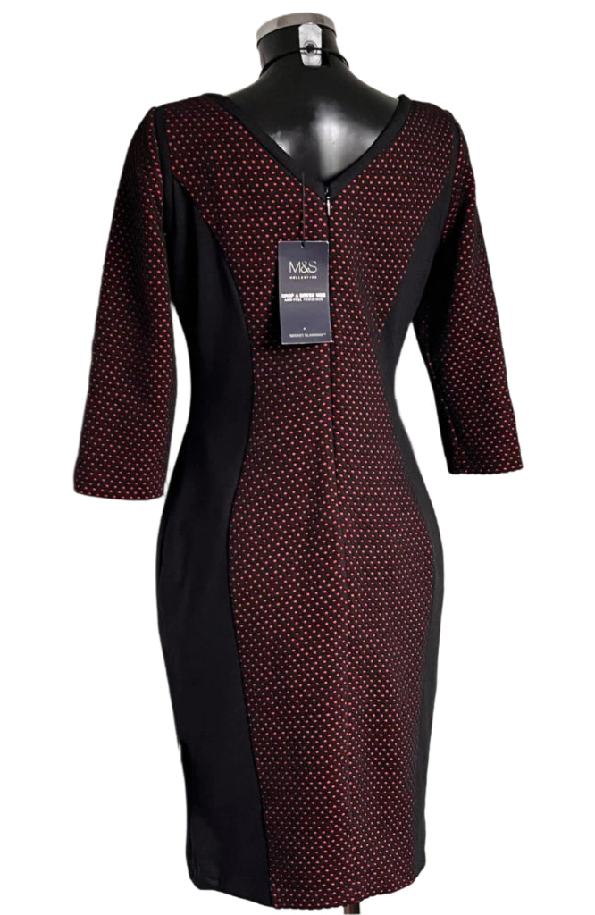 M&S Red and Black Dress - UK14 - Tags