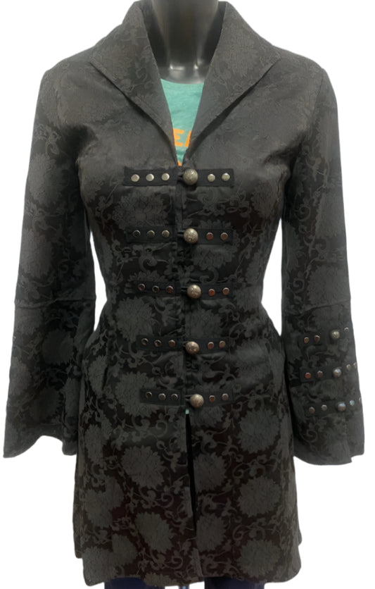 H&R Grey Gothic Style Coat - UK10 - Front