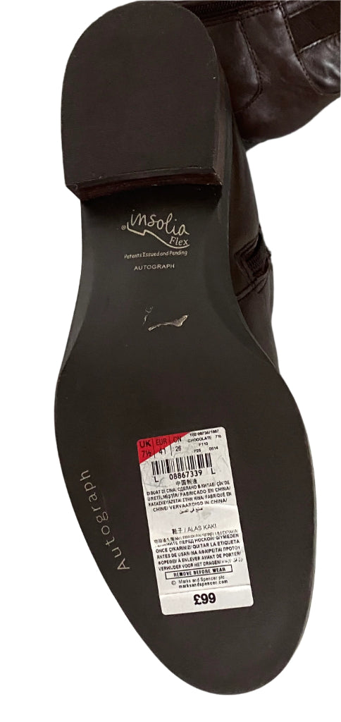 M & S Brown Leather Boots - UK7.5 - RRP