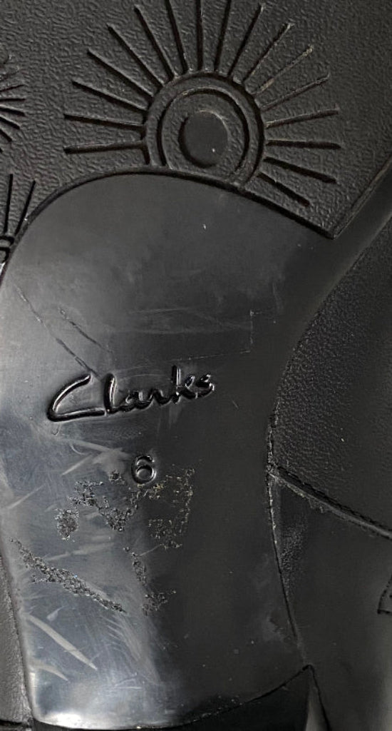 Clarks Black Leather Boots - Size UK6