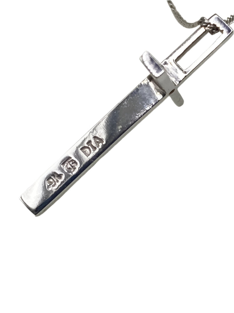 ERNEST JONES 9ct White Gold & Diamond Cross