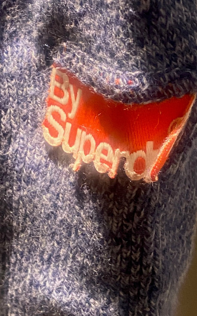Superdry Blue Cashmere Blend Arm Badge