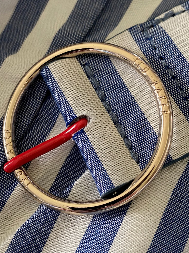 Ted Baker Striped Trousers Buckle Close-up