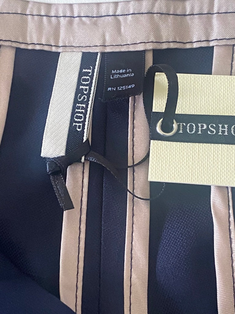 TOPSHOP Navy Wool Shorts - Size UK12