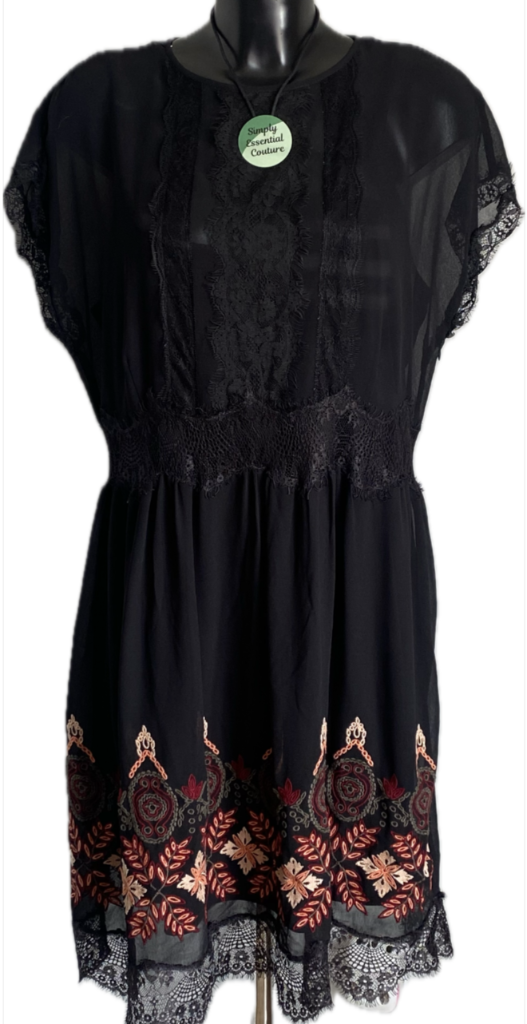River Island Black Chiffon Dress - UK18