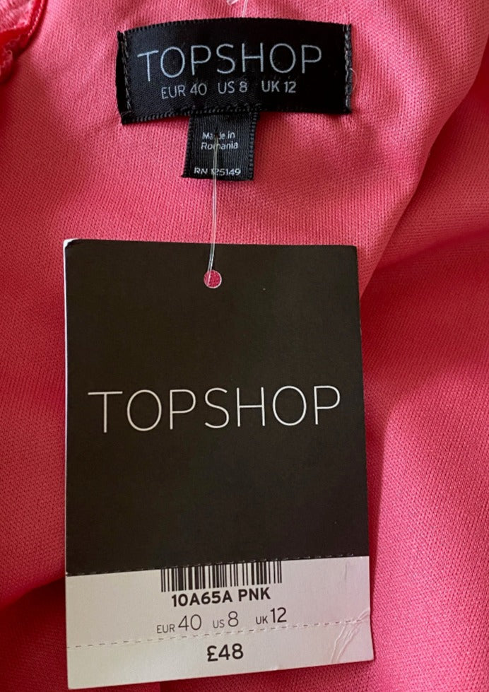Topshop Pink Lace Skater Dress - UK12