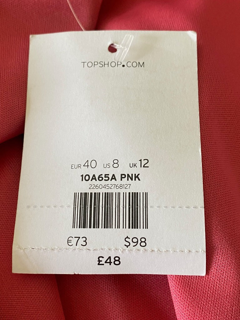 Topshop Pink Lace Skater Dress - UK12