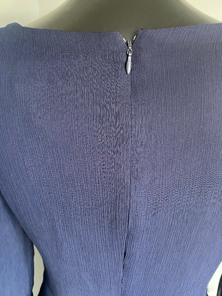 DKNY Navy Chiffon Dress  - UK 10