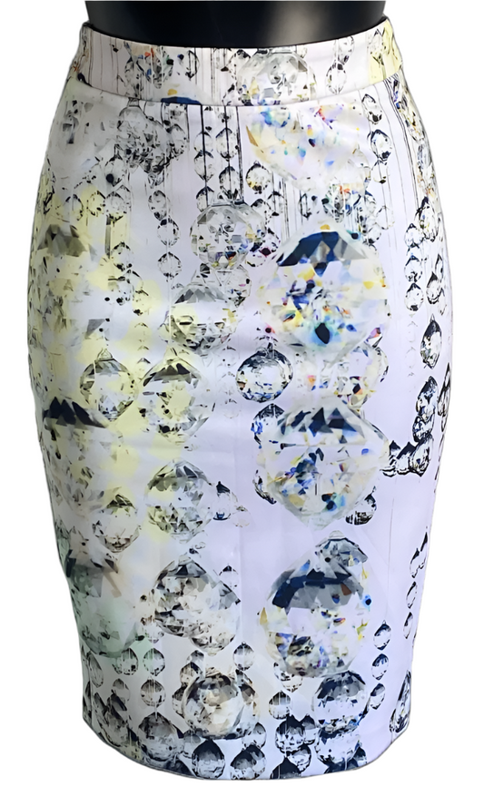 TED BAKER White Patterned Skirt - UK6