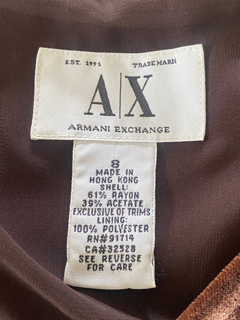 Armani Exchange Brown & Gold Dress - UK8