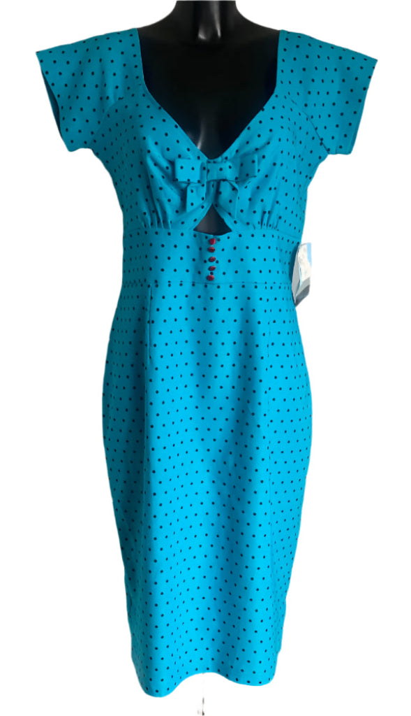 TATYANA Turquoise Polka Dot Dress - XXL