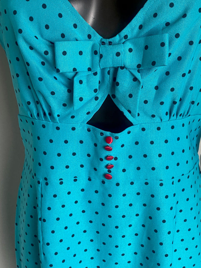 Tatyana Turquoise Polka Dot Dress - XXL