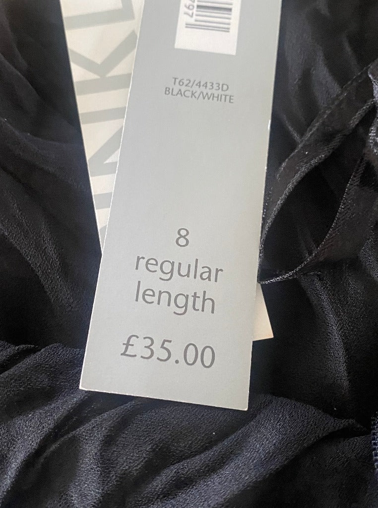 Per Una Black-White Crinkle Skirt - RRP