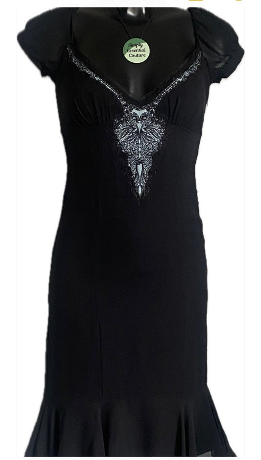Karen Millen Vintage Black Dress - UK8