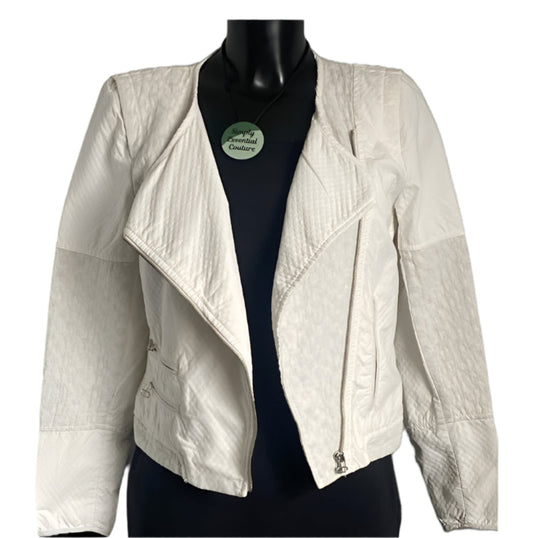 Zara Cream Biker Style Jacket - UK M