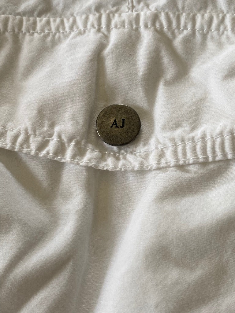 Armani Jeans White Cotton Shorts - Detail