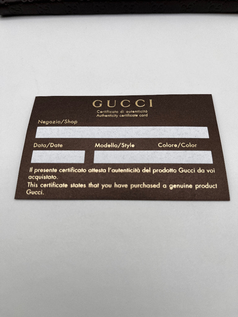 Gucci Certificate of Authenticity