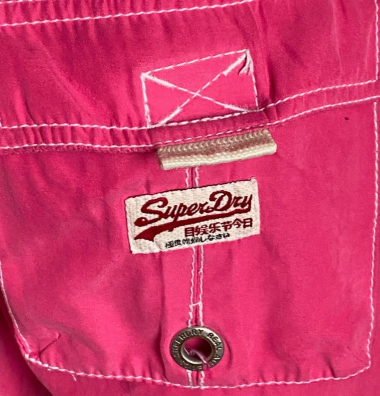 SUPERDRY Pink Swim Shorts - Size UK S