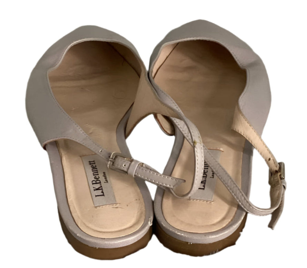 L.K. BENNETT Grey Leather Sandals - UK6
