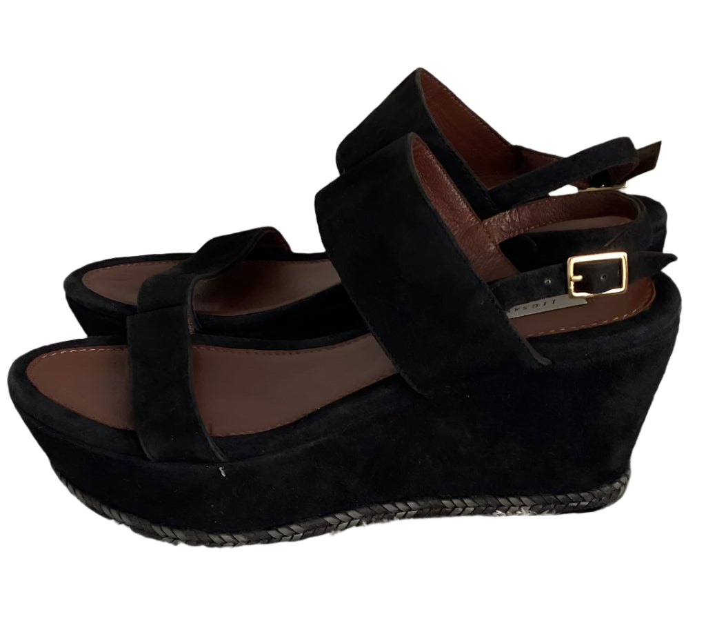 JIGSAW Black Suede Sandals - UK6