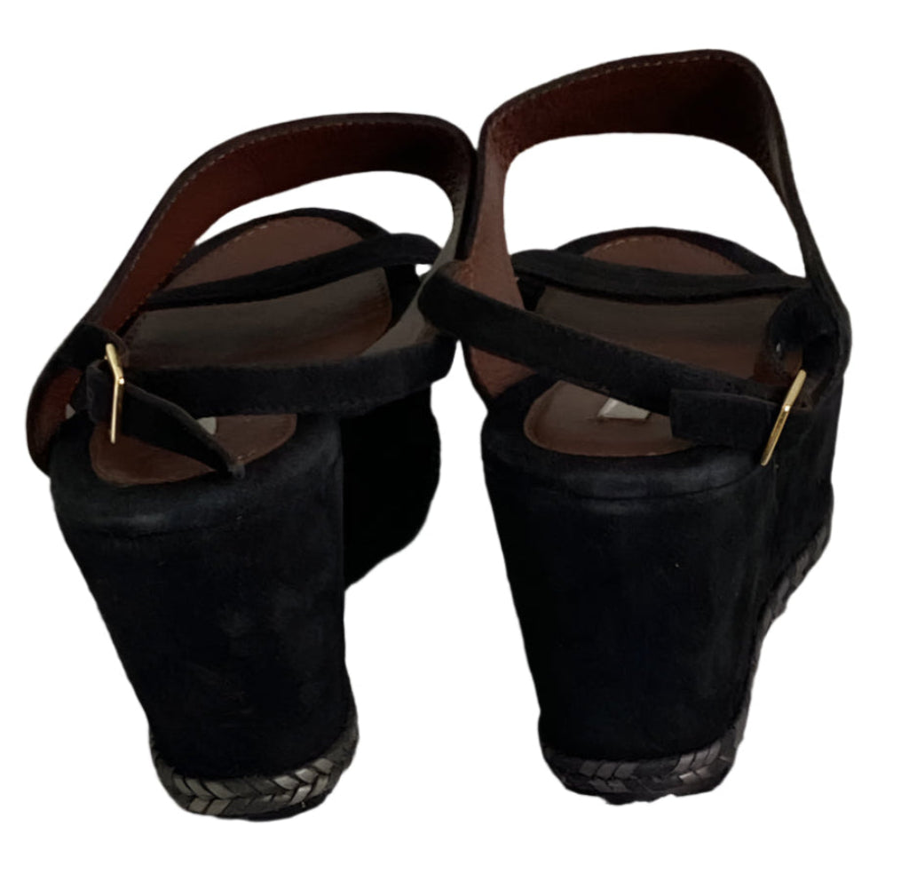 JIGSAW Black Suede Sandals - UK6