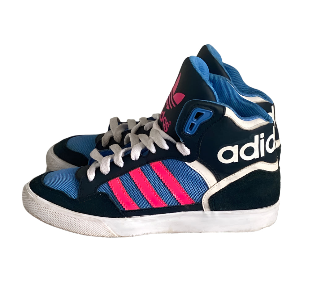 ADIDAS Retro Blue & Pink Trainers - UK3.5