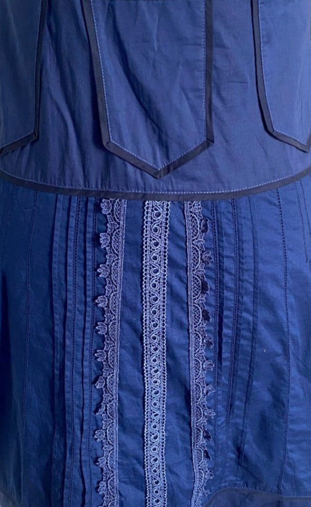 KAREN MILLEN Blue Cotton Dress - UK10