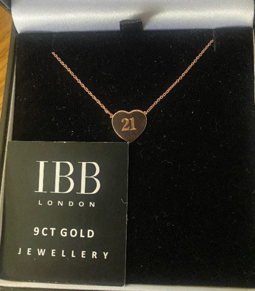 IBB London 9ct Rose Gold '21' Necklace